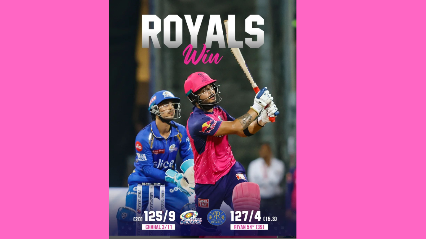 Rajasthan Royals Soar to the Top of Points Table with Spectacular Win Against Mumbai Indians