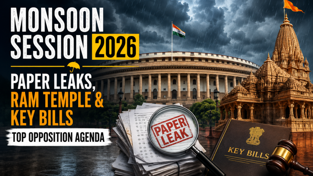 Monsoon Session 2026: Paper Leaks, Ram Temple & Key Bills Top Opposition Agenda