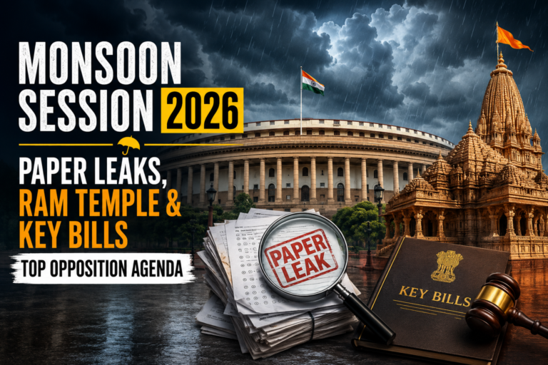 Monsoon Session 2026: Paper Leaks, Ram Temple & Key Bills Top Opposition Agenda