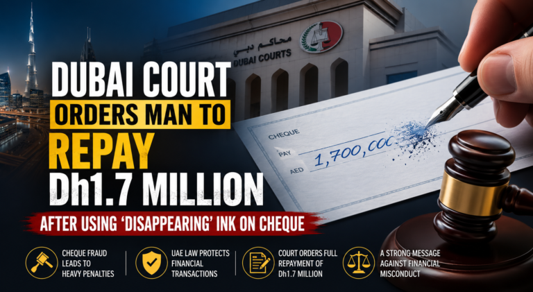 Dubai Disappearing Ink Cheque Case: Court Orders Dh1.7 Million Repayment