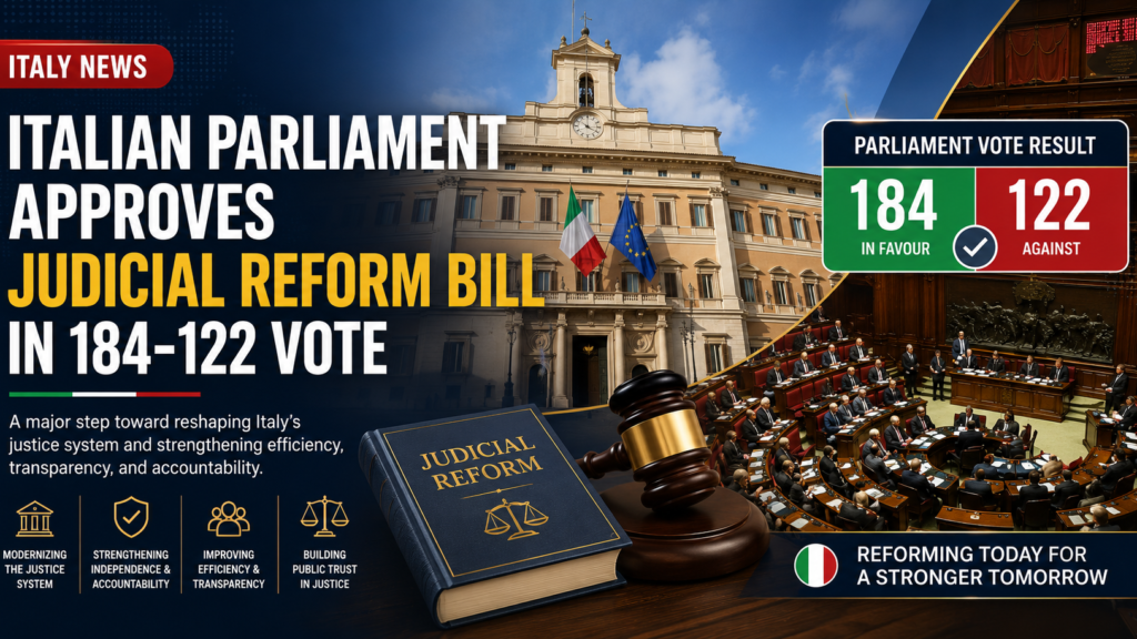 Italian Parliament Approves Judicial Reform Bill in 184-122 Vote