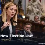 AI-generated graphic on Italy's 42 percent electoral threshold and political reform