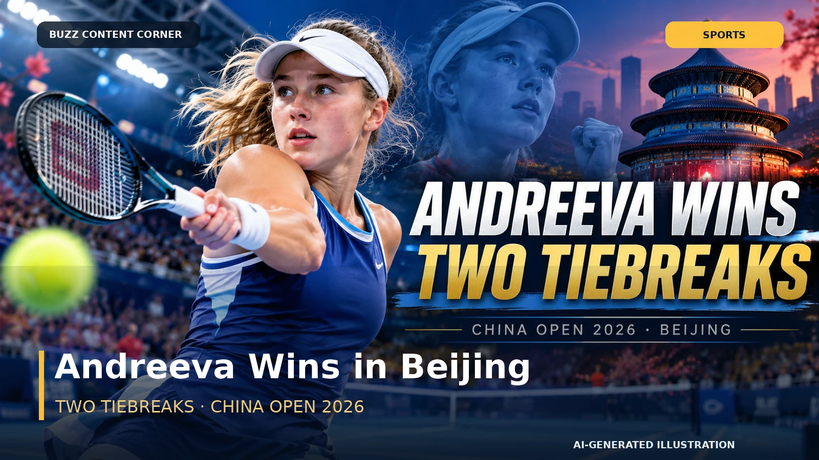 AI-generated illustration of women's professional tennis