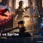 AI-generated legal copyright dispute illustration for Aviator v Spribe