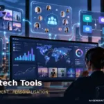AI-generated digital advertising platform and marketing technology illustration