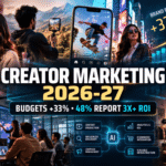 Creator marketing 2026-27 showing 33 percent budget growth, 3x ROI and infrastructure challenges
