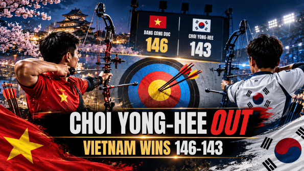 Choi Yong-hee Knocked Out by Vietnam’s Dang Cong Duc 146-143 in Asian Games Quarterfinal 1 Dang Cong Duc defeats Choi Yong-hee 146-143 in 2026 Asian Games compound archery quarterfinal