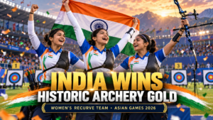 India women’s recurve team wins historic archery gold at the 2026 Asian Games