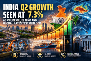 India Q2 GDP growth 7.3 percent with crude oil, El Nino and global rate risks