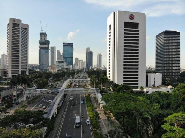 Jakarta cityscape illustrating Indonesia's One Data national data-governance law