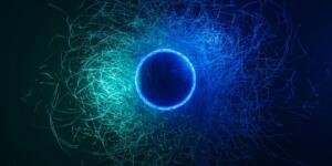 Conceptual quantum technology pattern for DARPA Atom Computing Stage C, not an image of Atom Computing hardware